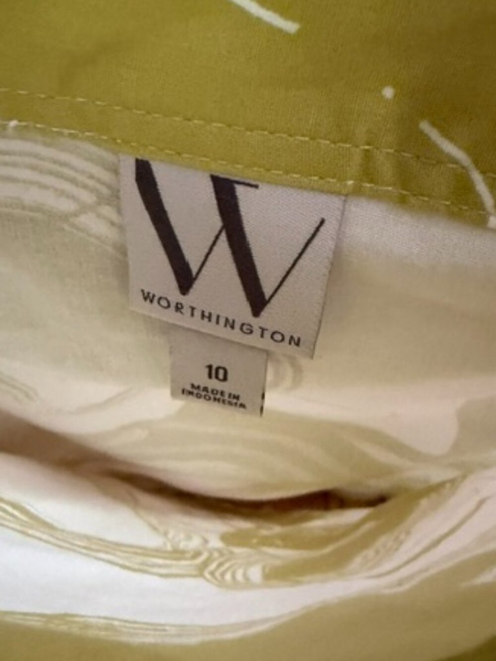 Worthington Dark Yellow/White Tropical Maxi Skirt- size 10 with pockets - Picture 4 of 9